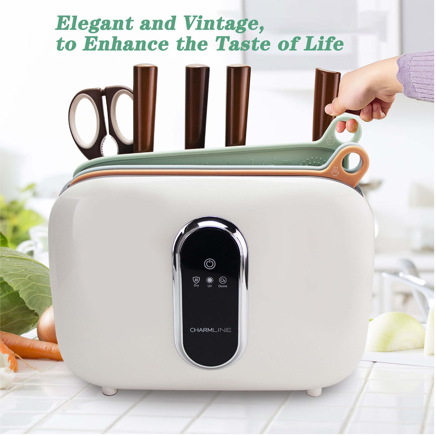 Charmline Smart Cutting Board And Knife Set With Holder Classic