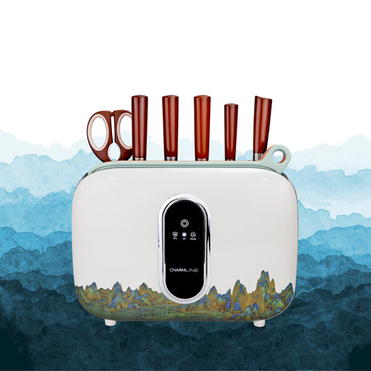 Charmline Smart Cutting Board And Knife Set With Holder Mountain Theme