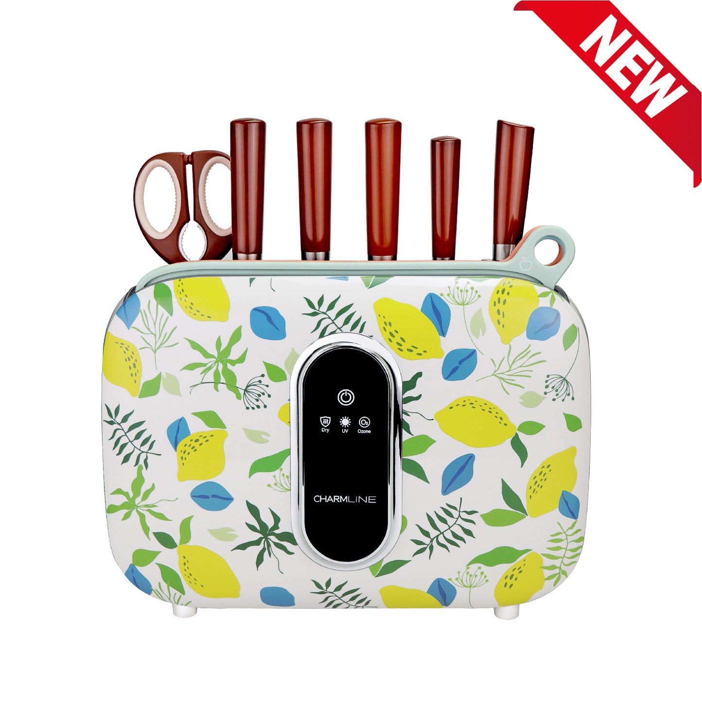 Charmline Smart Cutting Board And Knife Set With Holder Lemon Theme