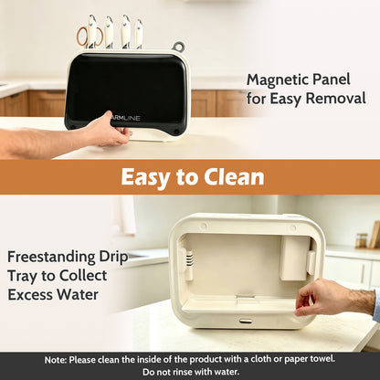 Charmline Next-Gen Smart Cutting Board and Knife Set with Holder, Self-Cleaning and Drying, Space-Saving Kitchen Organizer, Practical Gift for Mom, Housewarming, Birthday & Christmas
