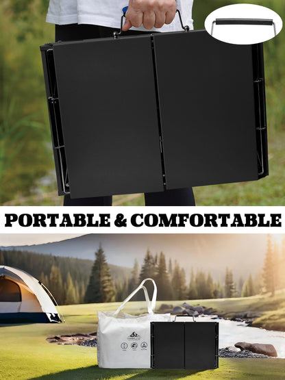 Charmline 18 x 13 inches Large Foldable Portable Charcoal BBQ Grill, Camping BBQ Grill for 3–5 People, Ideal for Camping, Garden, Beach, Picnic & Tabletop Use, Black