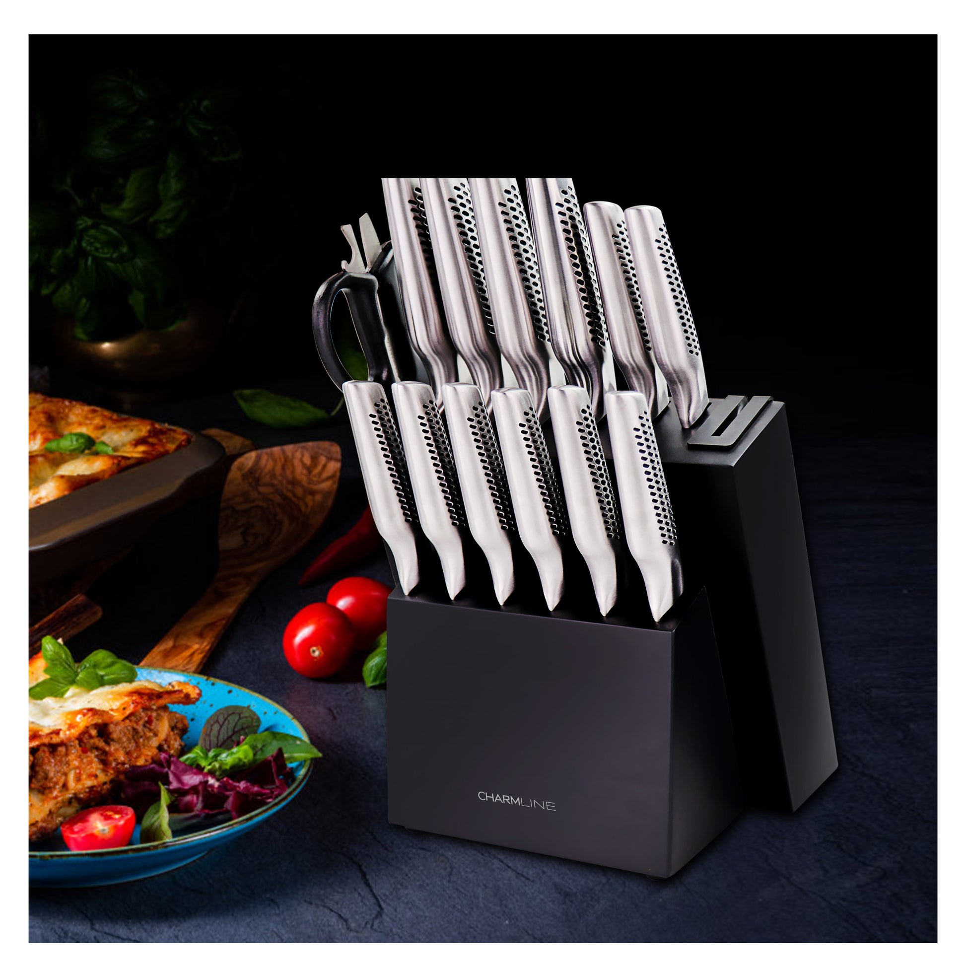  Charmline Smart Cutting Board And Knife Set With