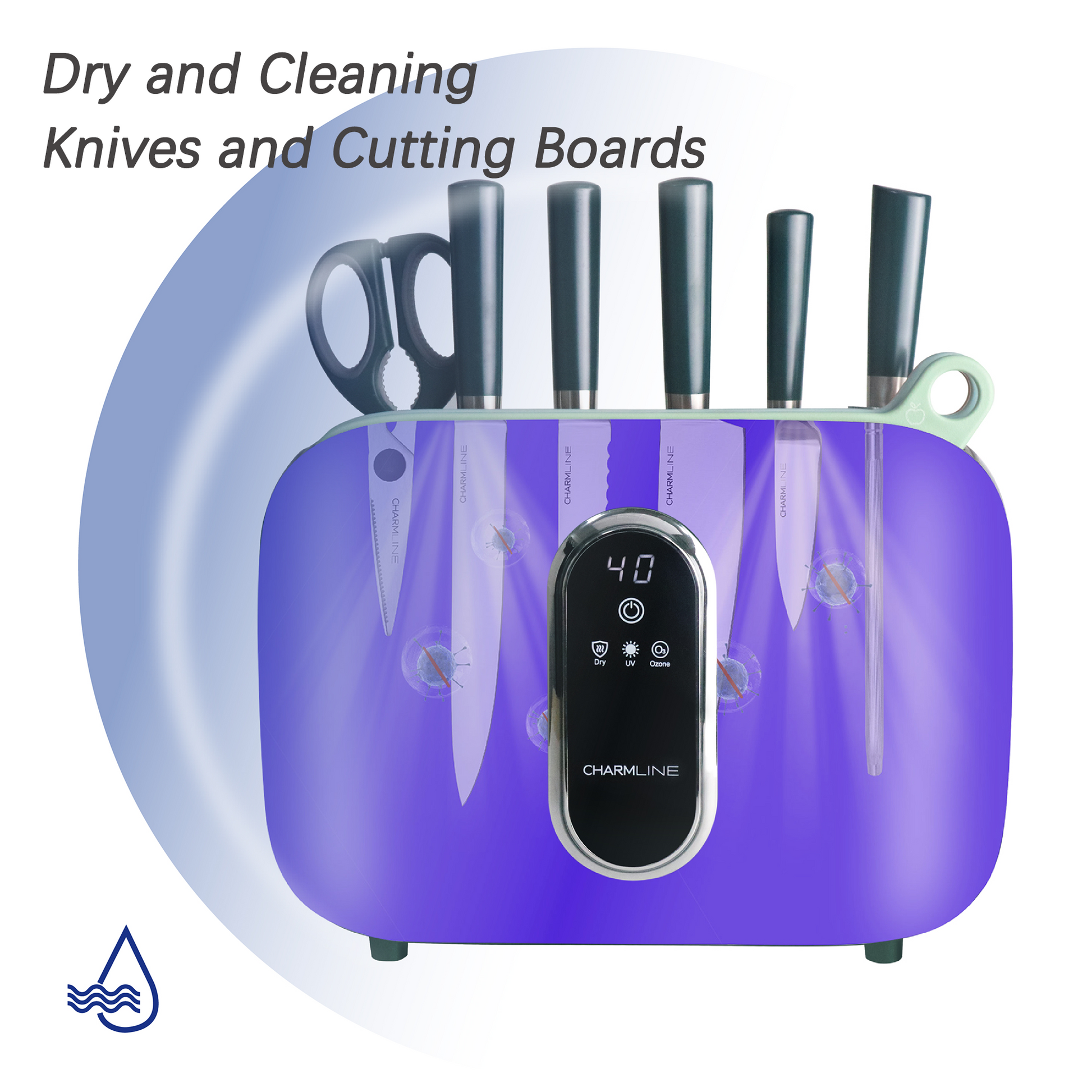 Smart Cutting Board & Knife Set Self Cleaning Sterilizer Drying