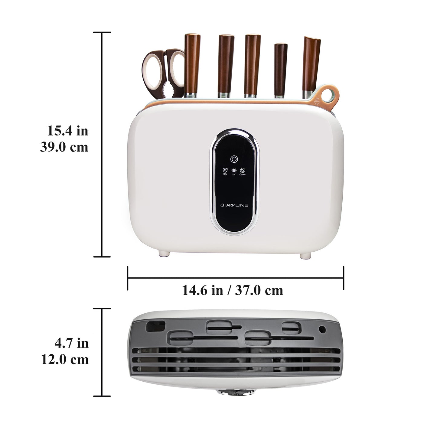 Charmline Smart Cutting Board and Knife Set with Holder, Self-Cleaning & Drying, Space-Saving Kitchen Organizer, Practical Gift for Mom, Housewarming, Birthday & Christmas