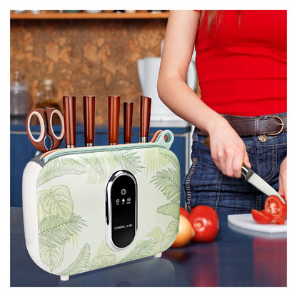 Charmline Smart Cutting Board And Knife Set With Holder Leaf Theme