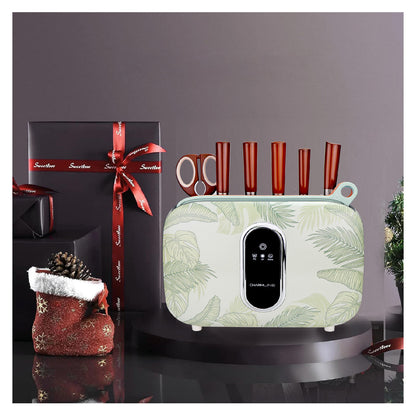 Charmline Smart Cutting Board And Knife Set With Holder Leaf Theme