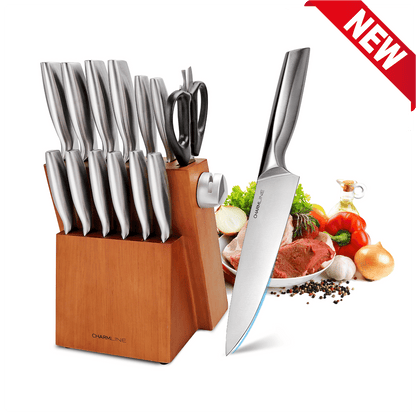 Charmline Smart  Knife Set With Wooden Block