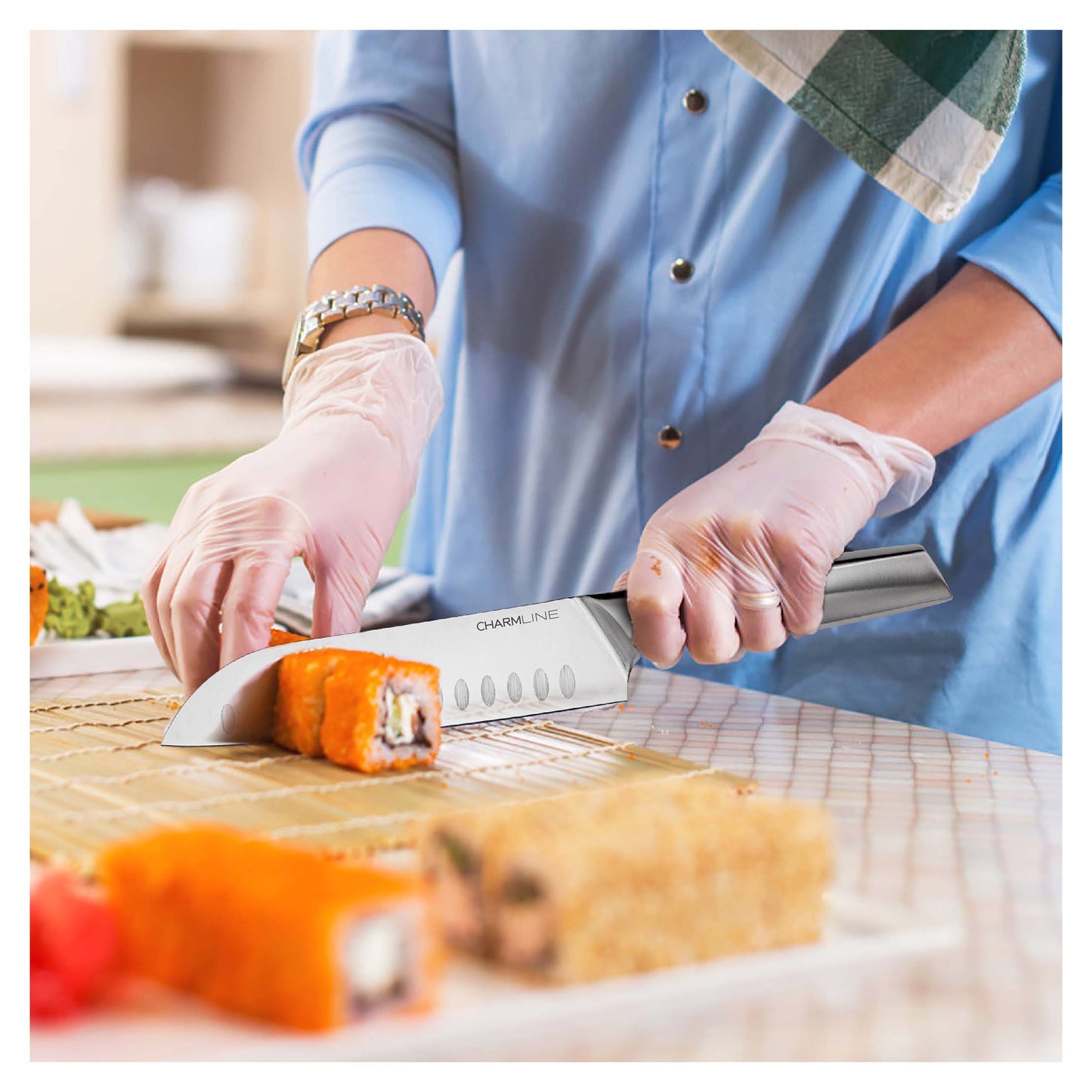 Charmline Smart  Knife Set With Wooden Block